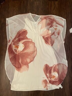 Sheer Floral Dress With Cream Underlining - Wynne Layers